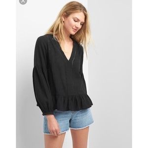 Gap black peplum blouse